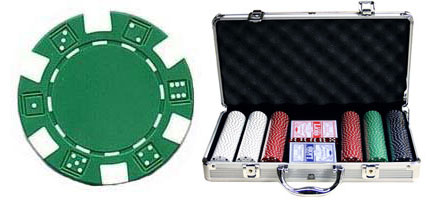 300 PCS 11.5g Dice Poker Chip Set w/ Aluminum Case