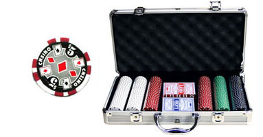 300 PCS 11.5g Casino Aces Poker Chip Set w/ Aluminum Case