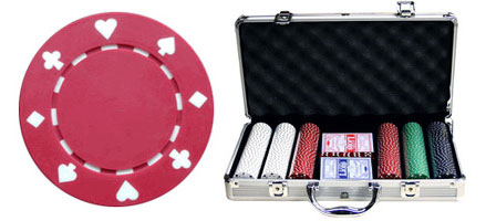 300 PCS 11.5g Suited Poker Chip Set w/ Aluminum Case