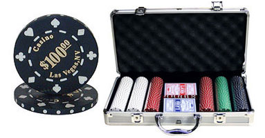 300 PCS 11.5g Suited Denomination Poker Chip Set w/Aluminum Case