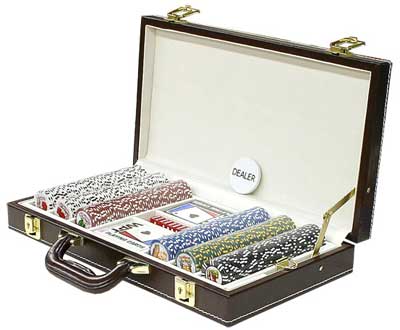 Las Vegas Denomination 300 PCS 9.5g Clay Poker Chip Set w/ Case