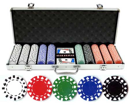 Suits & Stripes CLAY 500 PCS 13.5g Poker Chip Set w/ Case