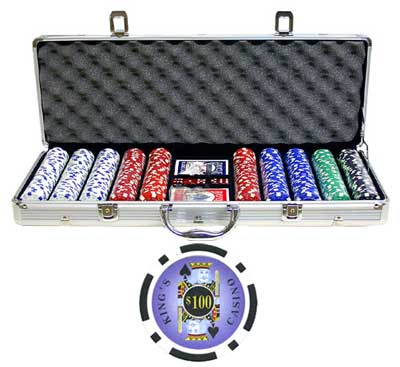Kings Casino 500 PCS 11.5g Poker Chip Set w/ Aluminum Case