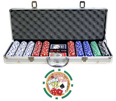 Las Vegas Royal Flush Dice 500 PCS 11.5g Poker Chip Set w/ Case