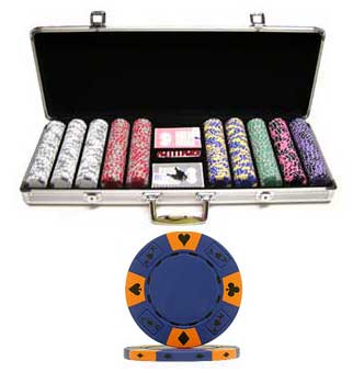 Tri-Color Ace King & Suits 500 PCS 14g Chip Set & Case