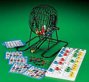 Deluxe Bingo Set - Bingo Cage, Bingo Balls, Bingo Cards
