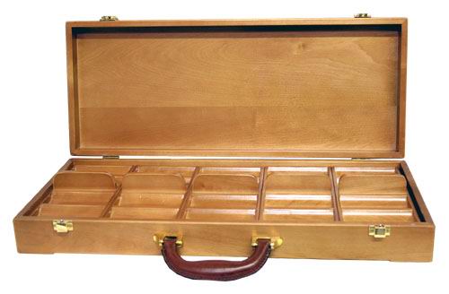 Solid Cherry Wood Chip Case - 500 Chips Capacity