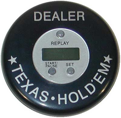Dealer Button and Tournament Timer - Black