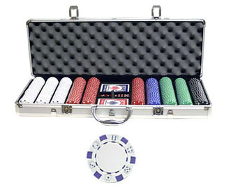 Dice 500 PCS 11.5g Poker Chip Set w/ Aluminum Case