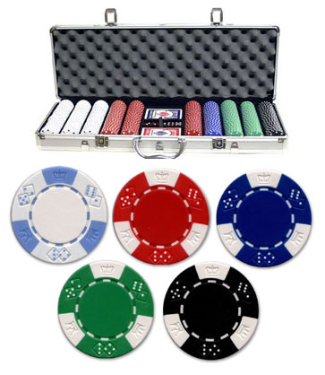 Double Dice & Crowns Deluxe 500 PCS 11.5g Poker Chip Set w/ Case