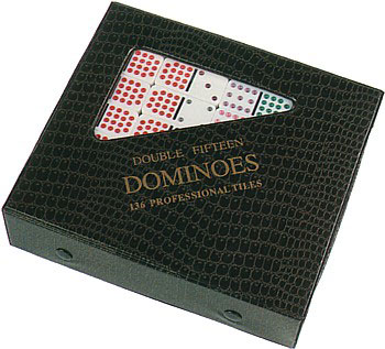 Double 15 Dominoes - Color Dot Professional 136 Tiles