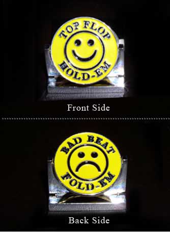 Happy Face Bad Beat Poker Card Guard Spinner