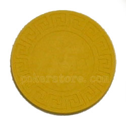 Large Greek Key Super Gem - 25 YELLOW Clay Chips