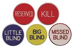 Poker Buttons Set - 5 Buttons