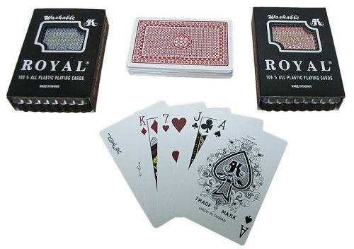 Royal Playing Cards - 100% Plastic - POKER SIZE - Regular Index
