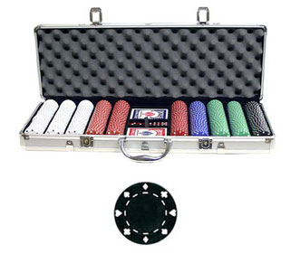 Suited 500 PCS 11.5g Poker Chip Set w/ Aluminum Case