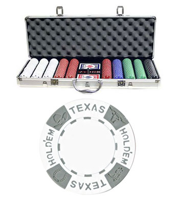 Texas Hold'em ALL CLAY 500 PCS 11.5g Poker Chip Set w/ Aluminum
